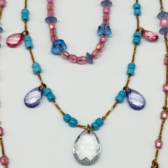 Joan Rivers Signed 3-Strand Beaded Statement Necklace – Pastel Drops | 26” - Picture 7 of 16